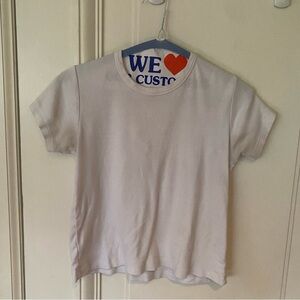 Brandy Melville White Ribbed Tee